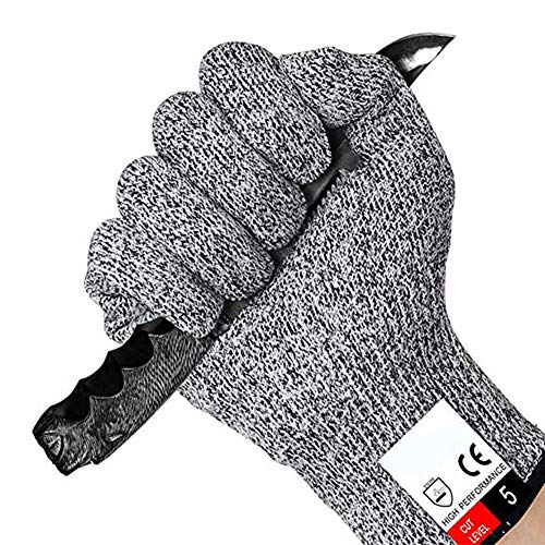 2pairs Cut Resistant Gloves Level 5 for Kitchen Safety Anti Cutting Gloves for Meat Cutting Wood Carving Mandolin Slicing